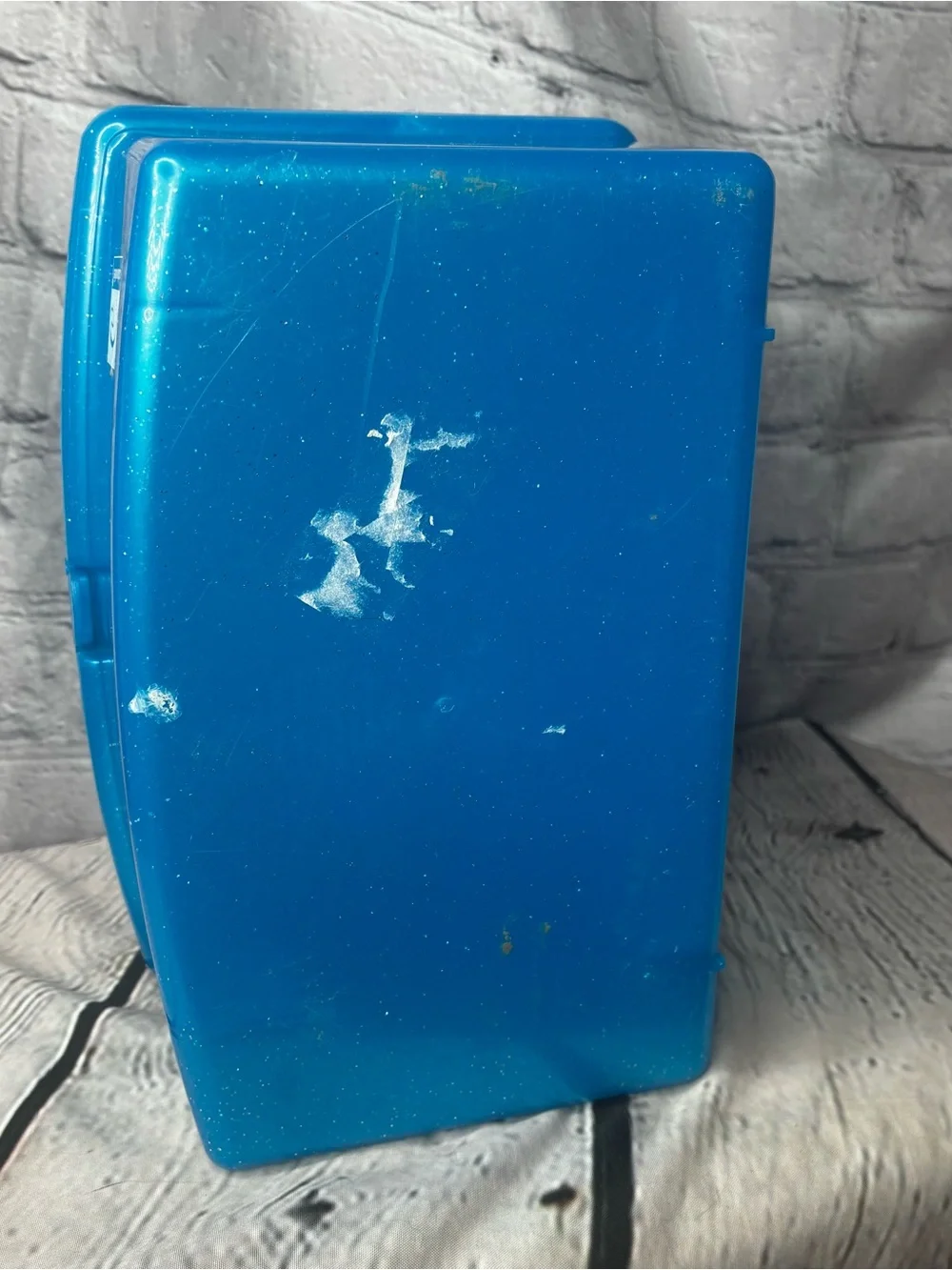 Vtg 90s y2k Caboodles Liquid Metallics 5620 Blue GLITTER Makeup Case Organizer